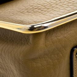 Pre Owned Chloe Mustard Pebbled Leather Medium Sally Flap Shoulder Bag
