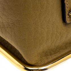 Pre Owned Chloe Mustard Pebbled Leather Medium Sally Flap Shoulder Bag