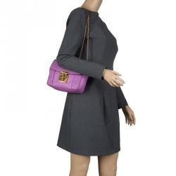 Pre Owned Chloe Lilac Leather Small Elsie Shoulder Bag