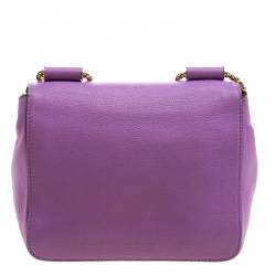 Pre Owned Chloe Lilac Leather Small Elsie Shoulder Bag