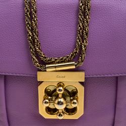 Pre Owned Chloe Lilac Leather Small Elsie Shoulder Bag