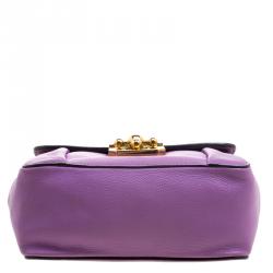 Pre Owned Chloe Lilac Leather Small Elsie Shoulder Bag