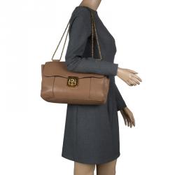 Pre Owned Chloe Brown Leather Large Elsie Shoulder Bag