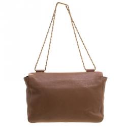 Pre Owned Chloe Brown Leather Large Elsie Shoulder Bag