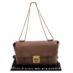 Pre Owned Chloe Brown Leather Large Elsie Shoulder Bag