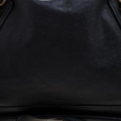 Pre Owned Chloe Black Leather Large Paraty Shoulder Bag