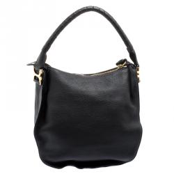 Pre Owned Chloe Black Leather Medium Marcie Hobo