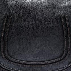 Pre Owned Chloe Black Leather Medium Marcie Hobo