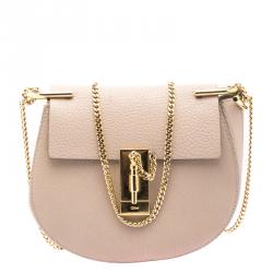 Pre Owned Chloe Beige Leather Small Drew Shoulder Bag