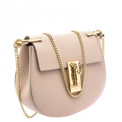 Pre Owned Chloe Beige Leather Small Drew Shoulder Bag