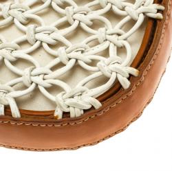 Pre Owned Chloe White/Brown Knotted Leather vintage Bracelet Bag