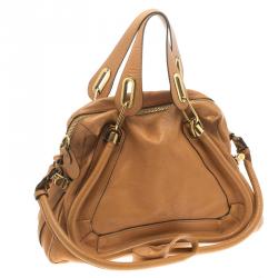 Pre Owned Chloe Tan Leather Medium Paraty Shoulder Bag