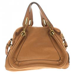Pre Owned Chloe Tan Leather Medium Paraty Shoulder Bag