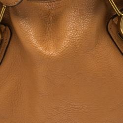 Pre Owned Chloe Tan Leather Medium Paraty Shoulder Bag