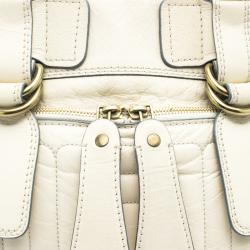Pre Owned Chloe Cream Leather Bay Satchel