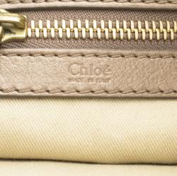 Pre Owned Chloe Cream Leather Bay Satchel