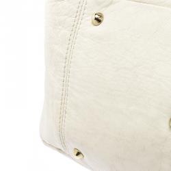 Pre Owned Chloe Cream Leather Bay Satchel