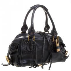 Pre Owned Chloe Black Leather Medium Paddington Satchel