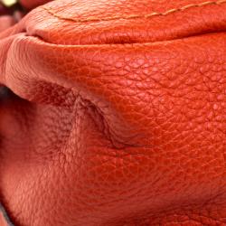 Pre Owned Chloe Orange Leather Medium Paraty Shoulder Bag