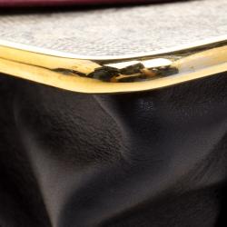 Pre Owned حقيبة كتف كلوي سالي إطار جلد سحلية بيج