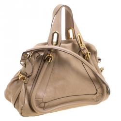 Pre Owned Chloe Beige Leather Medium Paraty Shoulder Bag