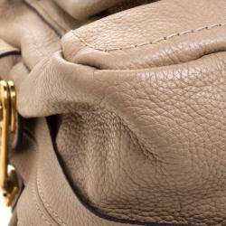 Pre Owned Chloe Beige Leather Medium Paraty Shoulder Bag