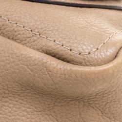 Pre Owned Chloe Beige Leather Medium Paraty Shoulder Bag