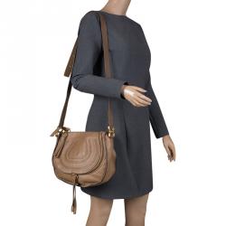 Pre Owned Chloe Brown Leather Medium Marcie Crossbody Bag