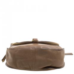 Pre Owned Chloe Brown Leather Medium Marcie Crossbody Bag