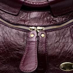 Pre Owned Chloe Burgundy Patent Leather Large Bay Hobo