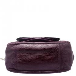 Pre Owned Chloe Burgundy Patent Leather Large Bay Hobo