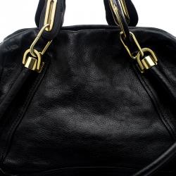 Pre Owned Chloe Black Leather Medium Paraty Shoulder Bag