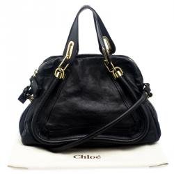Pre Owned Chloe Black Leather Medium Paraty Shoulder Bag