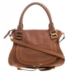 Pre Owned Chloe Brown Leather Medium Marcie Satchel