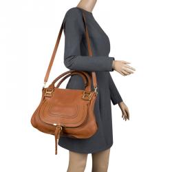 Pre Owned Chloe Brown Leather Medium Marcie Satchel