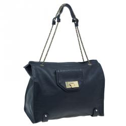 مملوكة مسبقًا حقيبة كلوي سالي جلد أسود بجيب أمامي