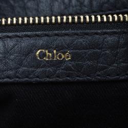 مملوكة مسبقًا حقيبة كلوي سالي جلد أسود بجيب أمامي