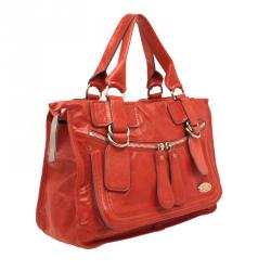 مملوكة مسبقًا Chloé Red Leather 'Bay' Satchel Handbag