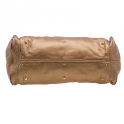Pre Owned Chloe Bronze Leather Medium Paddington Satchel Bag