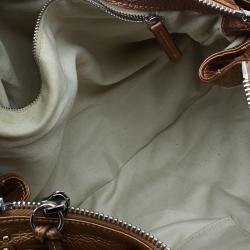 Pre Owned Chloe Bronze Leather Medium Paddington Satchel Bag
