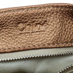 Pre Owned Chloe Bronze Leather Medium Paddington Satchel Bag