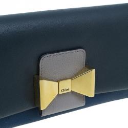 Pre Owned Chloe Two Tone Leather Bobbie Wallet 