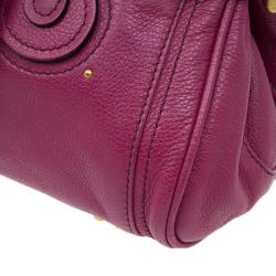 Pre Owned Chloe Dark Fuchsia Leather Medium Paddington Satchel Bag
