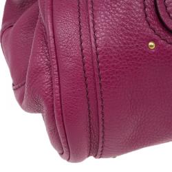 Pre Owned Chloe Dark Fuchsia Leather Medium Paddington Satchel Bag