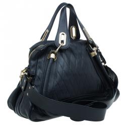 Pre Owned Chloe Black Quilted Leather Medium Paraty Bag