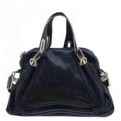 Pre Owned Chloe Black Quilted Leather Medium Paraty Bag