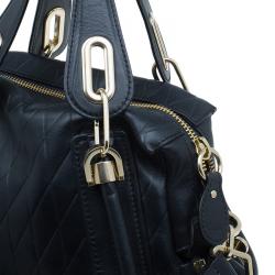 Pre Owned Chloe Black Quilted Leather Medium Paraty Bag