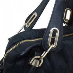 Pre Owned Chloe Black Quilted Leather Medium Paraty Bag