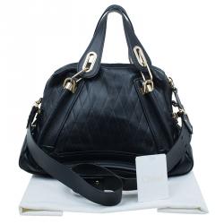Pre Owned Chloe Black Quilted Leather Medium Paraty Bag