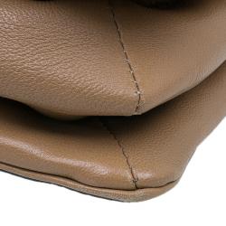 مملوكة مسبقًا Chloe Gold/Beige Python and Leather Small Jade Shoulder Bag